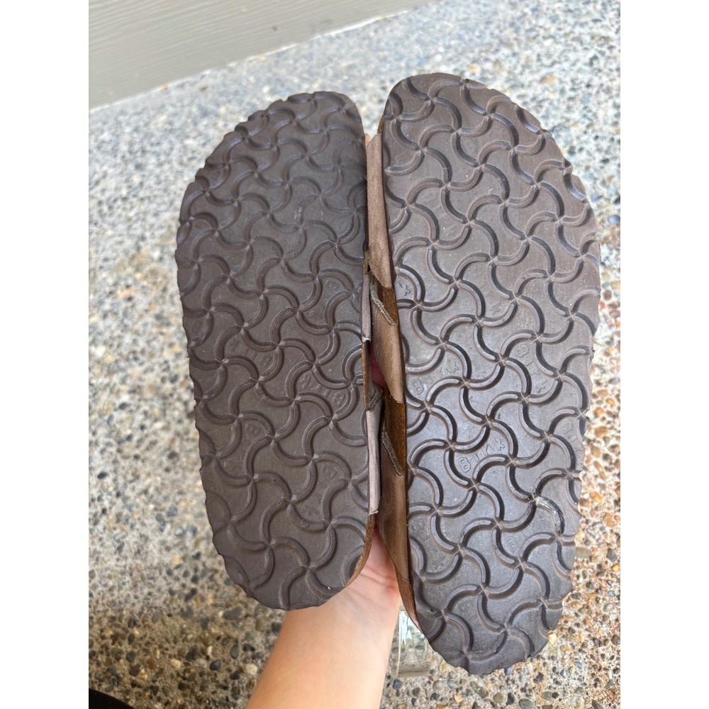 Birkenstock Pisa Taupe Suede Soft Footbed Strappy Sandals Slides Women's 7 EU 38 - Picture 10 of 10